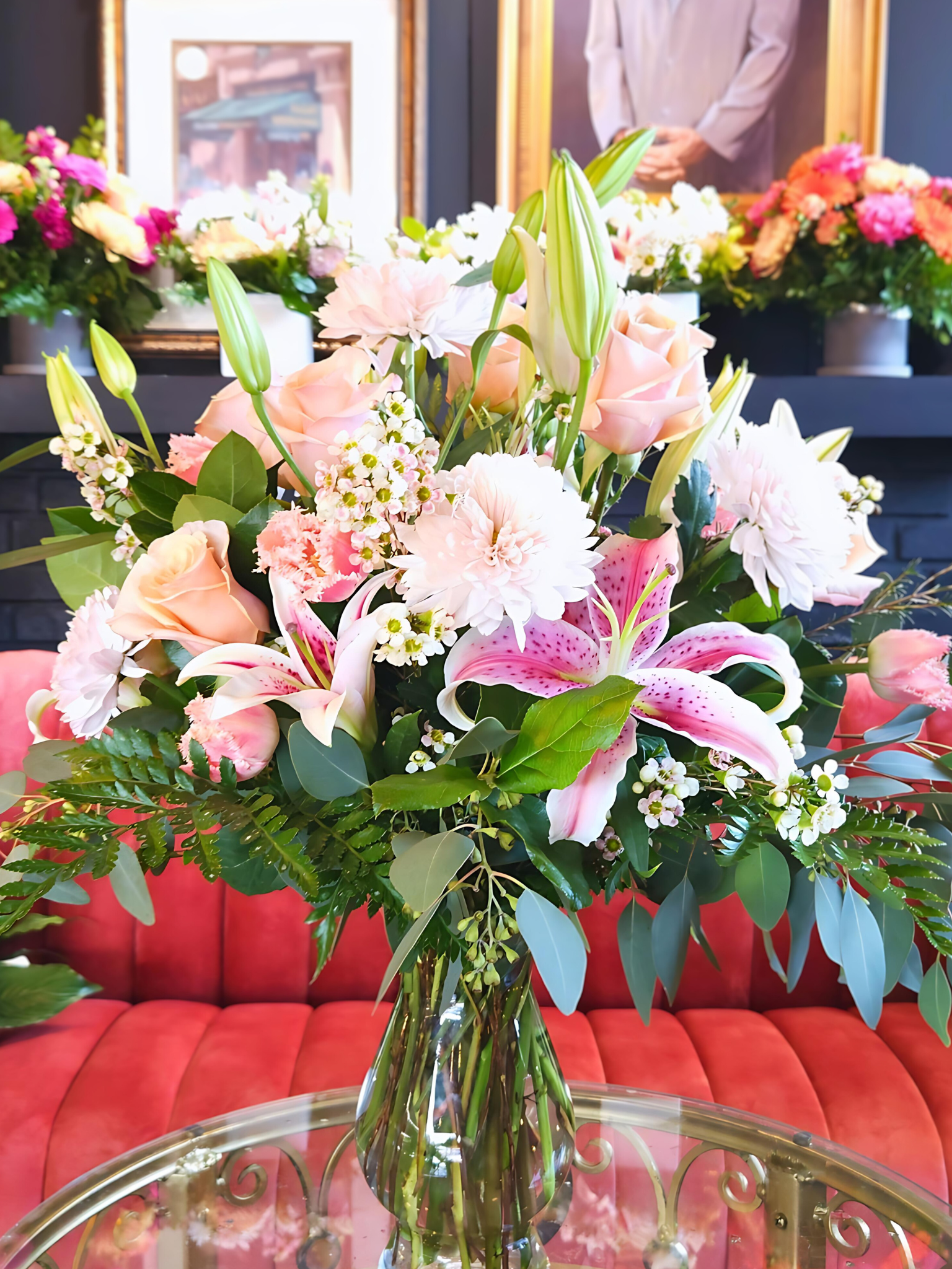 Pastel Elegance Vase Arrangement - By The Flower Cart