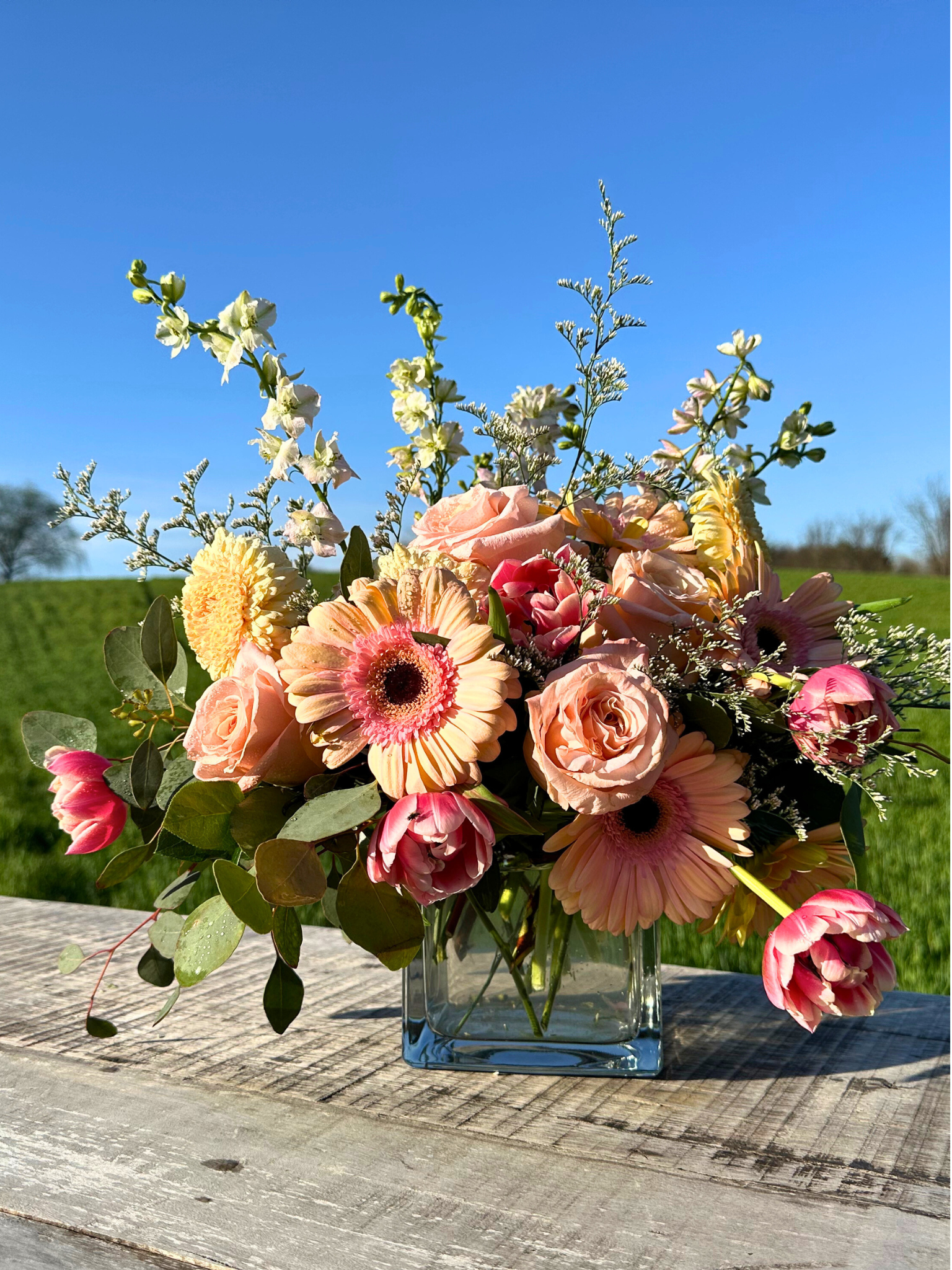 Spring Blossom Vase Arrangement  - By The Flower Cart